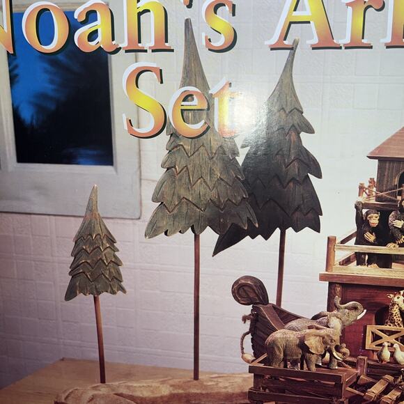 Vtg Sam's Club Wooden Noah's Ark Set Extra LG Resin Animals 24" Christmas Rare - Picture 4 of 9